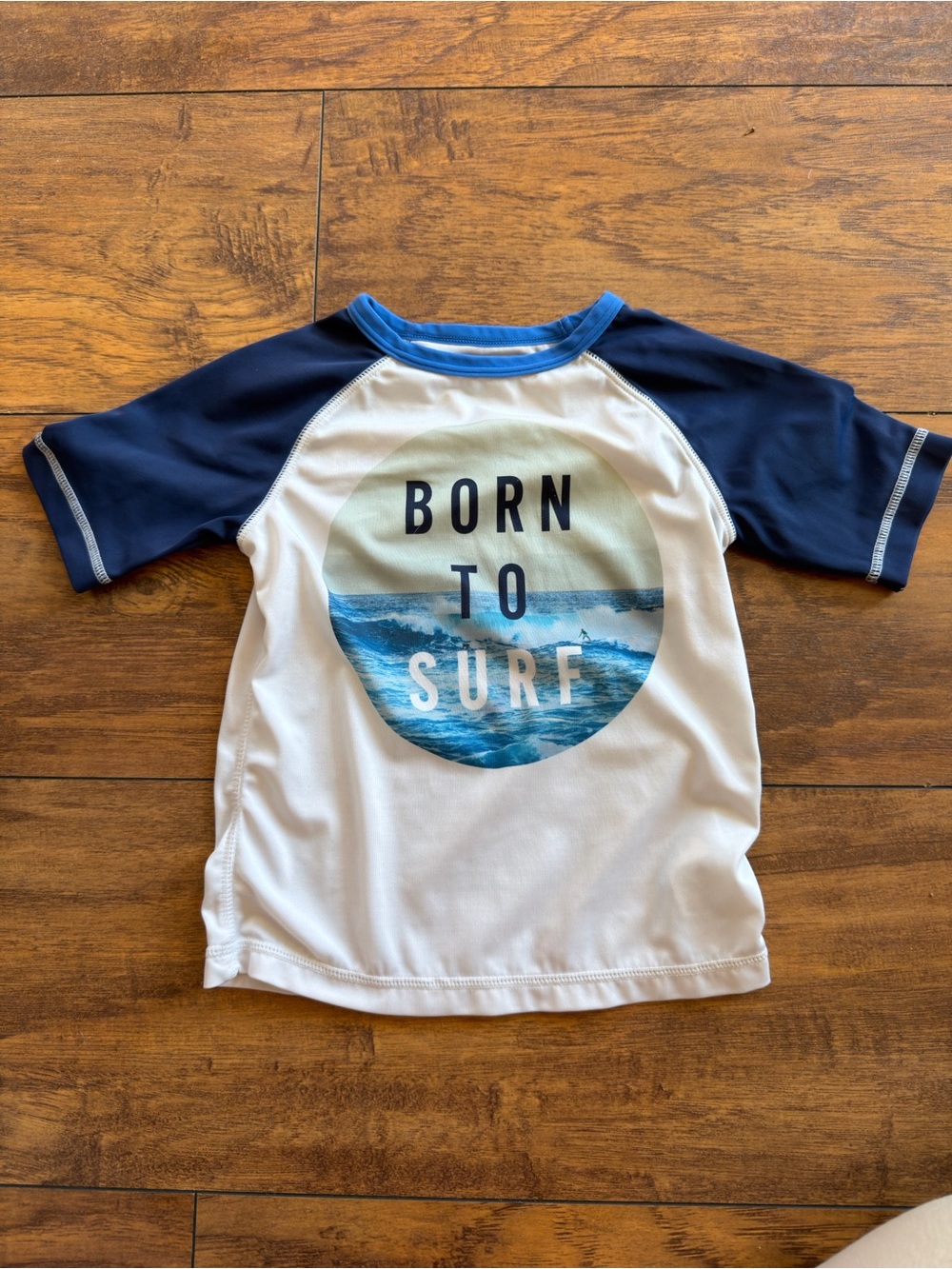Old Navy Navy and White 'Born to Surf' Kids Rashguard